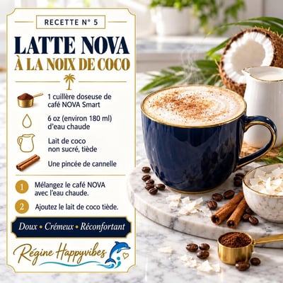 Cafe nova latte coco regine happyvibes